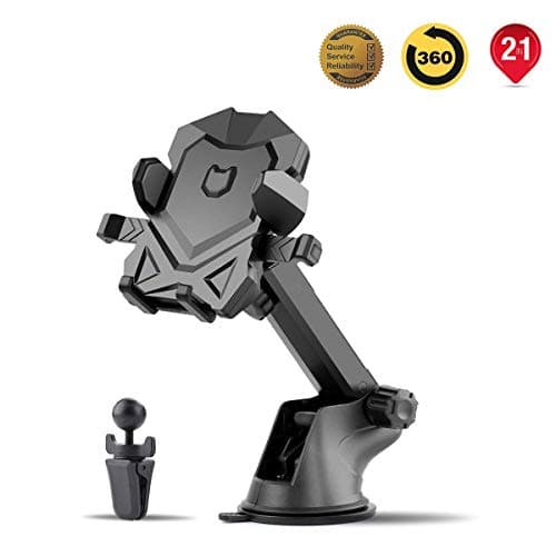 Car Phone Mount Universal Windshield Dashboard Air Vent Phone Holder Car 360° Car Cradles Mount Phone Holder Compatible for iPhone 7/8/9 LG Galaxy Note Google Samsung Galaxy S8 S9