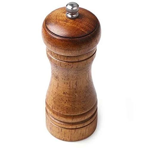 Kitchen Pepper Mill Solid Wood Body with Adjustable Grinder, 5-Inch, SLZRTY02