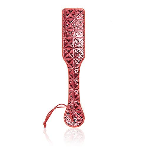 Red Leather Paddle 3D Diamond Pattern