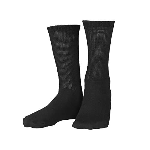 Super Soft Extra Wide Socks size 12-16 Black, Non-Binding and Seamless Toe for Sensitive Tired and Achy feet