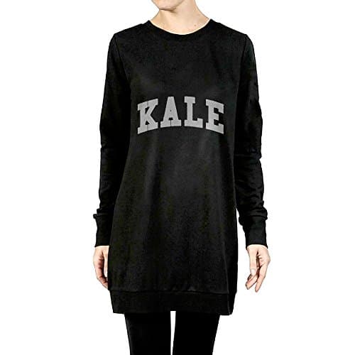 Kale Girl Long Sleeve Sweatshirt Pullover Round Neck