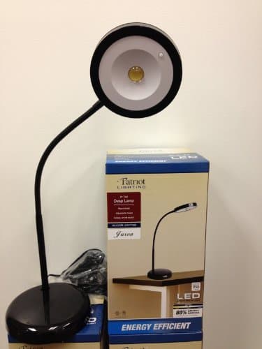 LED Reading Black Desk 21' Tall ,Fluorescent light ,Bright White Eye-Care LED Desk Outlet Lamp, Clamp Light ,5W,Flexible Gooseneck, Simple Switch Control