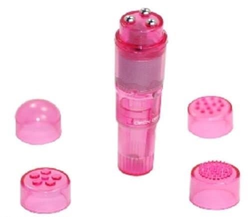 FS Essentials Pocket Pleasure Compact Multi-Head Speedy Rocket Massager Waterproof (Pink)