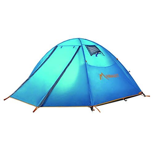 HIMAGET 2 Person Waterproof Camping Hiking Easy Setup Double-layer Outdoor Shelter 3-Season Dome Backpacking Tent (Blue)