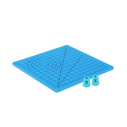 3D Pen mat Silicone Design mat kit with 2 Silicone Finger caps, 3D Printing Pen mat with Basic Template, Drawing Tools 3D Pen Accessory Drawing mat for Kid or Adults