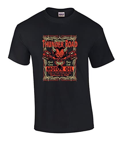 Thunder Road Highway to Hell Motor Oil Devil Graphic T-Shirt