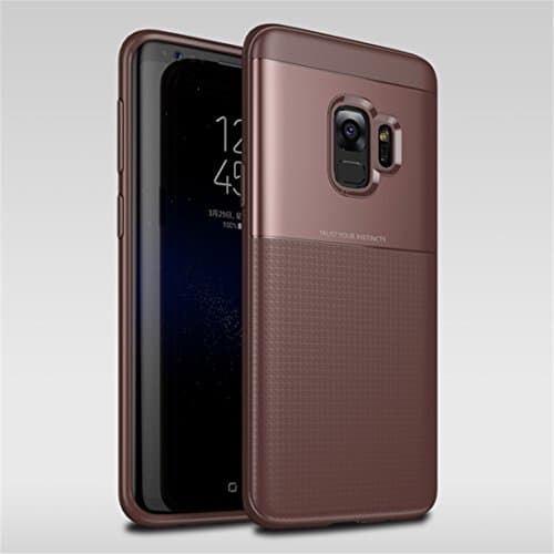 Samsung Galaxy S9 Plus Case,Daibo Dual Layer Heavy Duty Shock Absorbent PC TPU Full Body Drop Resistant Protection Modern Design Cover for Samsung Galaxy S9 Plus (Brown)