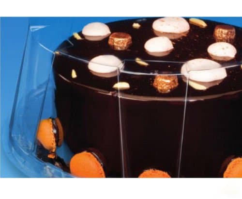 10 pcs Plastic Disposable Clear BOX Round Dome Black Base Cake Pie 22DXN30+03