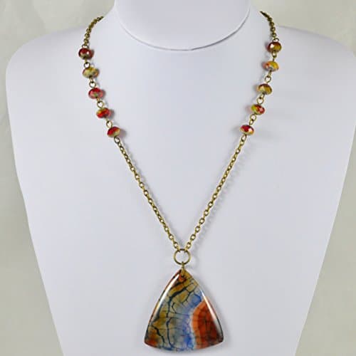 Dragons Vein Fire Agate Pendant Necklace