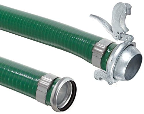 JGB Enterprises A007-0969-1621 Eagle Green PVC Water Suction Hose, 6" x 20', Male x Female Bauer Couplings, 30 psi, -5 Degree F to +140 Degree F