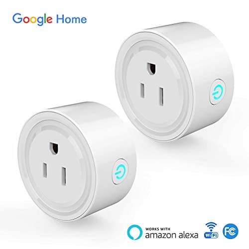 Wifi Smart Plug 2 pack,Mini Socket Outlet Smart Switch Compatible with Amazon Alexa & Google Home by Homitem,Timing Function,Wireless Control Your Devices from Anytime Anywhere,White