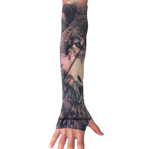 Wolf Cooling Arm Compression Long Sleeve Sun Guard - For Women, Men, Kid & Youth - For Outdoor Cycling Bicycle