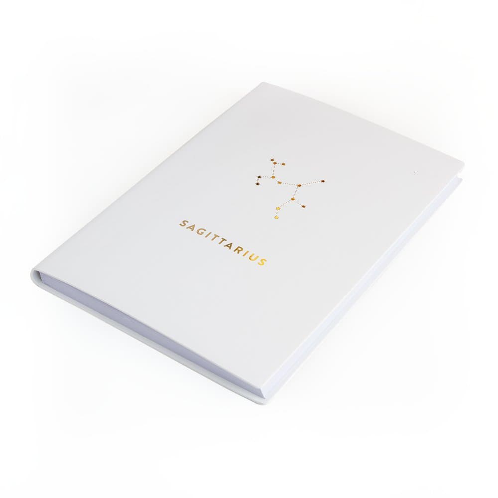 Chickidee Homeware Sagittarius Lined Notebook - White/Metallic Gold