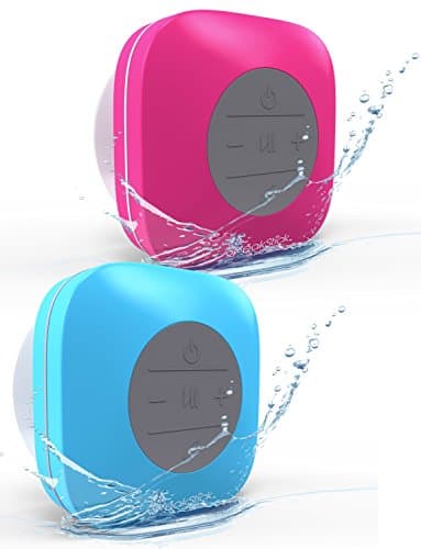 SpeakStick Classic Waterproof Bluetooth Shower Speaker With Built-In Microphone (Pink and Blue)