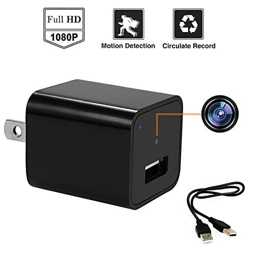 Hidden Cam,Latest 2017 Version USB Wall Charger Nanny Cam Motion Detection Home Security Monitor Camcorder(Not included SD card)