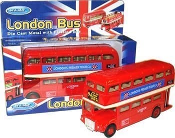 London De Luxe Double Decker Red Bus Model Made of Die Cast Metal and Plastic Parts by Diecast models