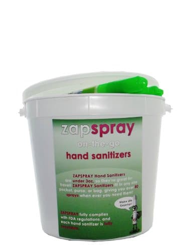 ZAPSpray Hand Sanitizer Instantly Kills Germs! (50 Pack) with Display Bucket