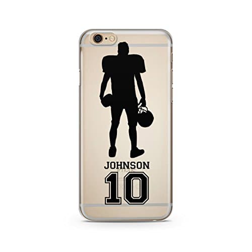 CodeiCases iPhone 6/6s Clear Football Custom Cover With Custom Name and Number, Football Custom Case Clear Transparent for iPhone