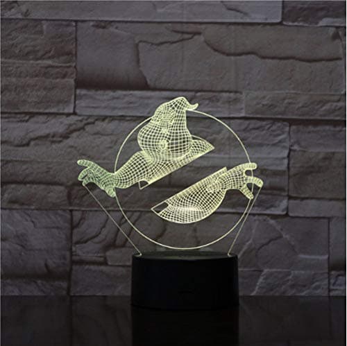 3D Illusion Light Night Lamp Ghostbusters Led Night Light Decoration Lampara Touch Sensor RGB Nightlight Child Kids Gift Table Lamp Ghostbusters Bedroom