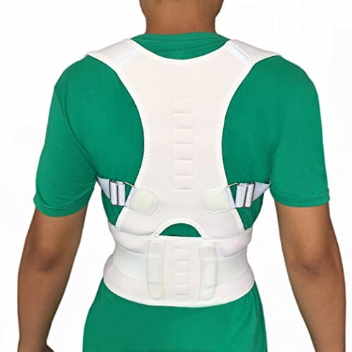 10 pcs Magnets Back Support Brace for Lower Back Pain Magnetic Therapy and Corrector Shouler and Back Posture (L, White)