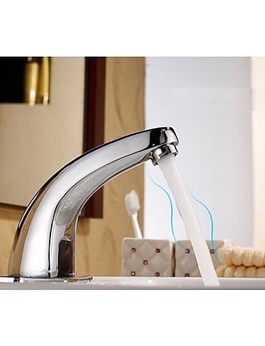 BBSLT-Automatic Sense Faucet For Kitchen Bathroom Sink Water Saving Electric Tap battery Power Brass Material Chrome Finish , hot / cold-arial , hot / cold-arial