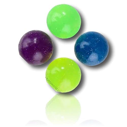 Custom & Unique {60 mm} 1 Dozen, Big-Size Super High Bouncy Balls, Made of Grade A+ Rebound Rubber w/ Bright Flashy Sparkling Glitter Speckled Dotted Spotted Shimmering Glitzy Shiny (Multicolor)