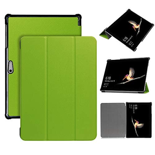 Liqiqi For Microsoft Surface GO Case 10-Inch, Smart Tri-Fold PU Leather Case Slip in Screen Protector for Microsoft Surface GO 10 inch Tablet(Case Only, Tablet, Pen&Keyboard not include) (Green)
