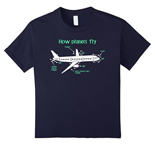 Kids Aerospace Engineer / Engineering Shirt - How Planes Fly 12 Navy