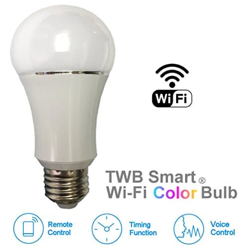 Color LED Light Bulb, Wi-Fi Dimmable Smart Bulb, Compatible with Alexa, Amazon Echo Dot Accessories, and Works with Google Home, Built-In Timer Switch for Smart Home Automation (50W 1-Pack)