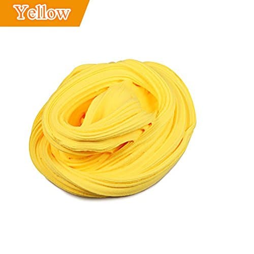 Fluffy Slime, Putty Floam Slime with Storage Container Sensory Play Stress Relief Toy ADHT ASMR No Borax with Nice Fragrance for Kids and Adults (Yellow)
