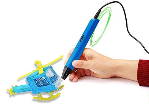 Manve Intelligent 3D Printing Pen, 3D Drawing Model Making Doodle Arts & Crafts Drawing, With LED / OLED Screen, Lightweight Portable Compatible with Power Bank. (blue)