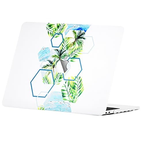 Unik Case - Tropical Electon Series Rubberized Graphic Hard Case for MacBook Pro 13-inch A1706,A1989 with Touch Bar/A1708 Without Touch Bar (Release 2016/17/18) - Palm Tree Hexagon