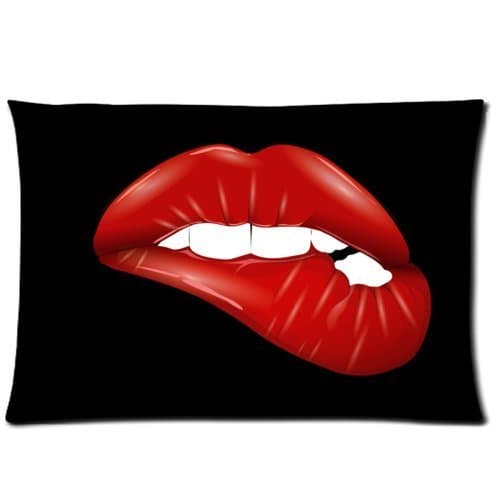 MagicalYeah Red Lips Throw Pillow Cases Cushion Cover For Sofa 20*30Inch Two Sides