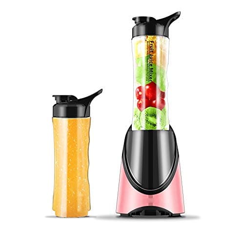 HUIFA Mini Juicer Portable Household Automatic Double Cup Configuration Six Leaf Blade 21 Oz Stainless Steel Metal Body Black 13.5 * 37cm a (color : PINK, Size : 10 * 30.3cm)