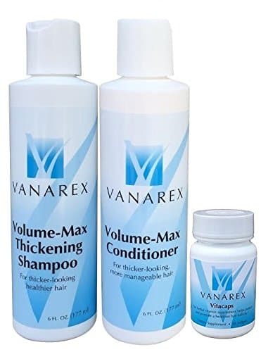 Vanarex Volume-max Thickening Shampoo, Conditioner and Vitacaps DHT Blocker to Combat Hair Loss - 3 Month Supply