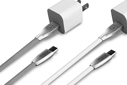 USB Type C (2-Pack 6Ft) USB C Cable USB C to USB 3.0 Fast Charger Cord for Samsung Galaxy Note 8,LG G6 V30 V20,OnePlus 3T,Nexus 6P,Google Pixel XL,Nintendo Switch,Galaxy S8 (Gunmetal+ Pearl White)