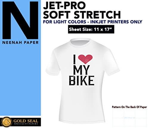 IRON ON HEAT TRANSFER PAPER JET-PRO SS SOFSTRETCH 11 x 17" CUSTOM PACK 1000 SHEETS