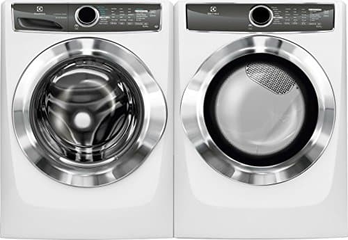 Electrolux Island White Front Load Laundry Pair with EFLS617SIW 27" Washer and EFMG617SIW 27" Gas Dryer