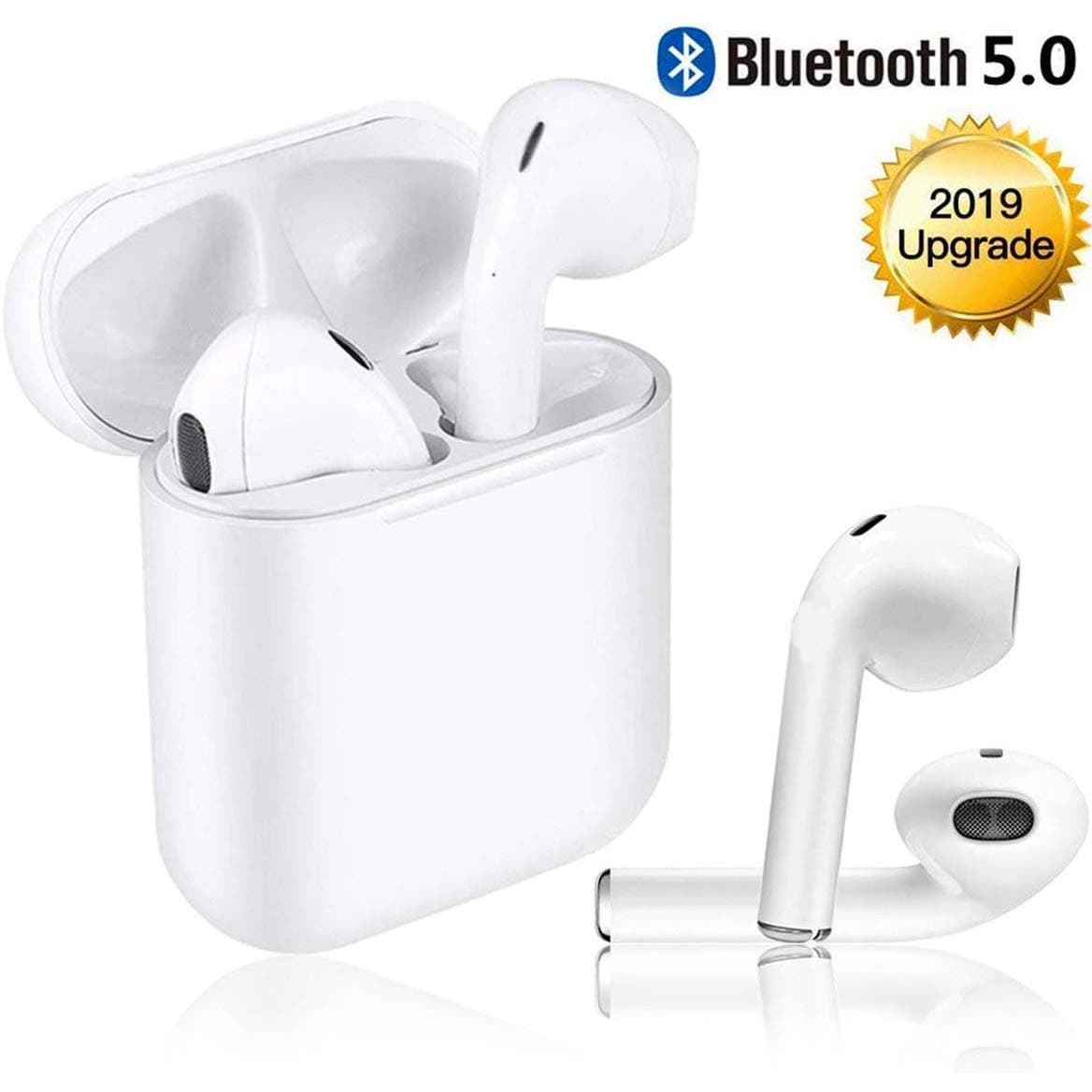 Bluetooth 5.0 Wireless Headphones,Touch Headphones with Microphone, Automatic Pairing, Waterproof Stereo HIFI Stereo Headphones for iPhone/Samsung/Apple/Airpod