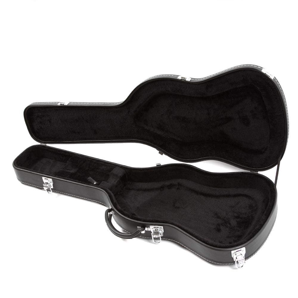 Lindo Electric Guitar Hard Case/Protector Flight Case (Lockable) Plush-Lined Interior - Black Faux Leather Outer