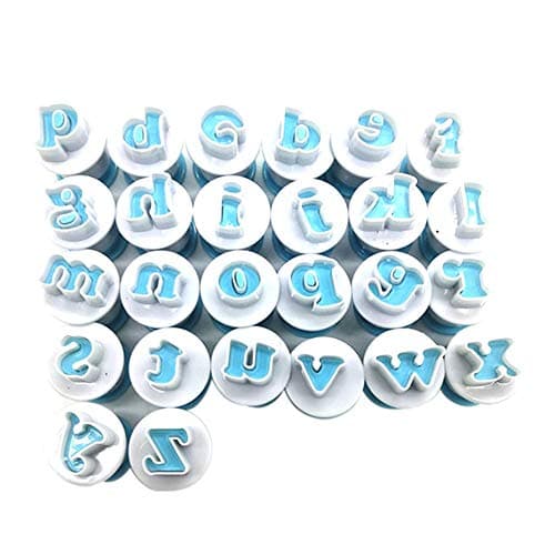 luukiy 26PCS Upper & Lowercase Alphabet Cookie Molds Cookie Cutters Plastic Fondant Cutter Baking Cupcake Mold Cake Decorating Tools
