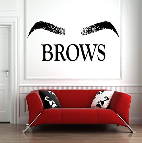 Wall Decal Sticker Eye Eyelashes Lashes Extensions Eyebrows Brows Beauty Salon Quote Make Up l034
