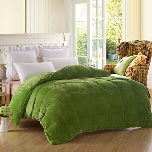 Solid color quilt cover thick velvet quilt plain winter simple coral velvet quilt cover warm single double quilt-D 220x240cm(87x94inch)