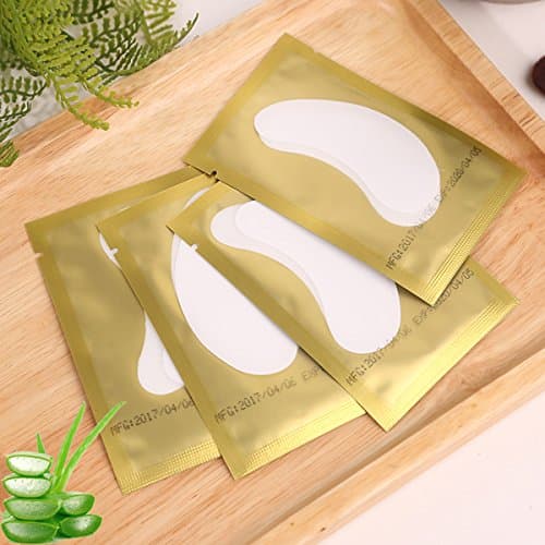 50 Pairs Set Under Eye Pads, Comfy and Cool Under Eye Patches Gel Pad for Eyelash Extensions Eye Mask Beauty Tool (Gold)