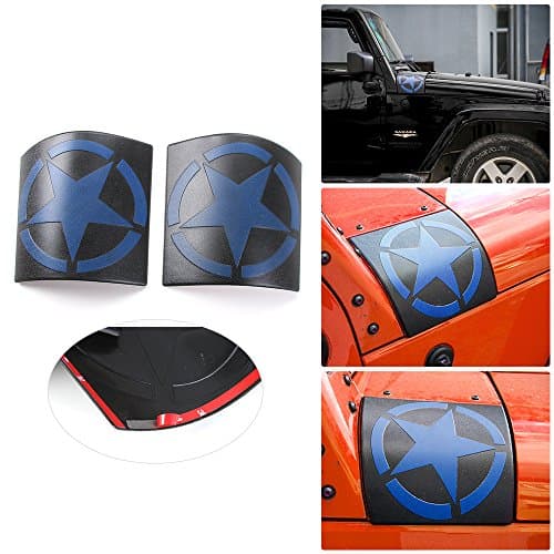 JeCar Five Star Cowl Armor for Jeep Wrangler 2007-2018 JK & Unlimited Rubicon Sahara X Off Road Sport Exterior Accessories (Blue)