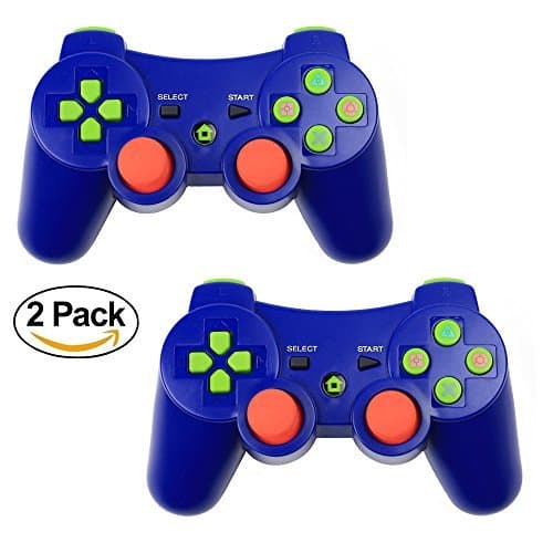 PS3 Controller Wireless Bluetooth Six Axis Dualshock Game Controller Sony Playstation 3 PS3 (Blue)