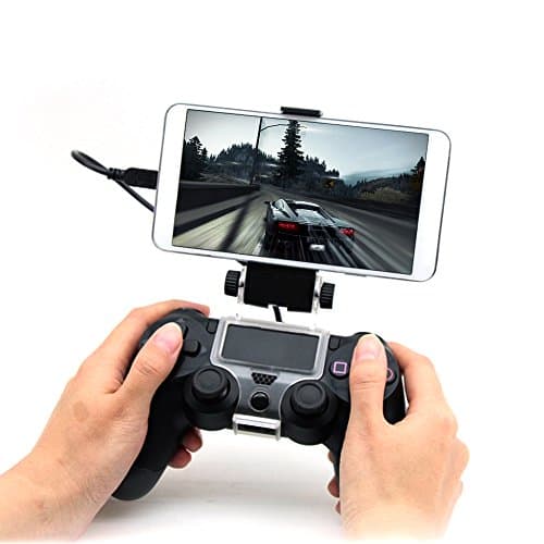 GamesBunds PS4 Controller Gaming Holder, 180 Degrees Spiral Holder for Below 6 inches Android Phone, slim, pro