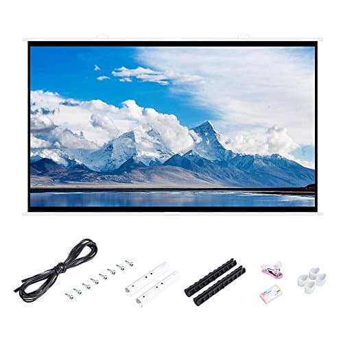 Instahibit 150" Large Projector Screen 16:9 Matte White with Hanging Poles Hooks Indoor Home Theater Meeting Room Office