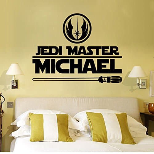 Lainin Removable Star Wars Jedi Master Wall Quotes Name Sticker Wall Decal For Kids Home Bedroom Decor (17.2 x 13.5 inch)