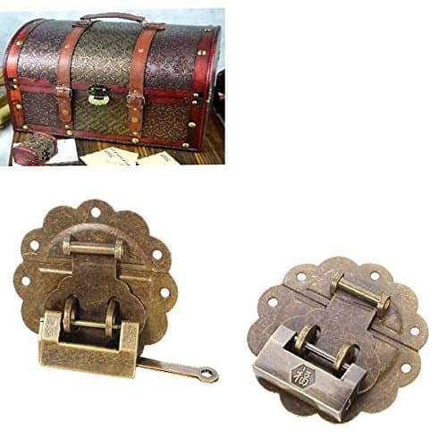 Jewelry Boxes Decorated Lock Ancient Antique Lock Horizontal Open Padlock Buckle with Lace (Random: Mode)